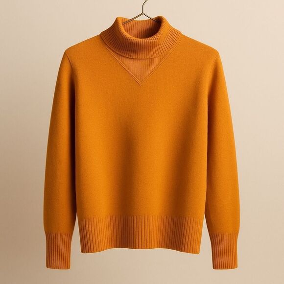 EVERLANE Orange Wool Yak Hair Blend Turtleneck Sweater Size XS - Picture 8 of 8